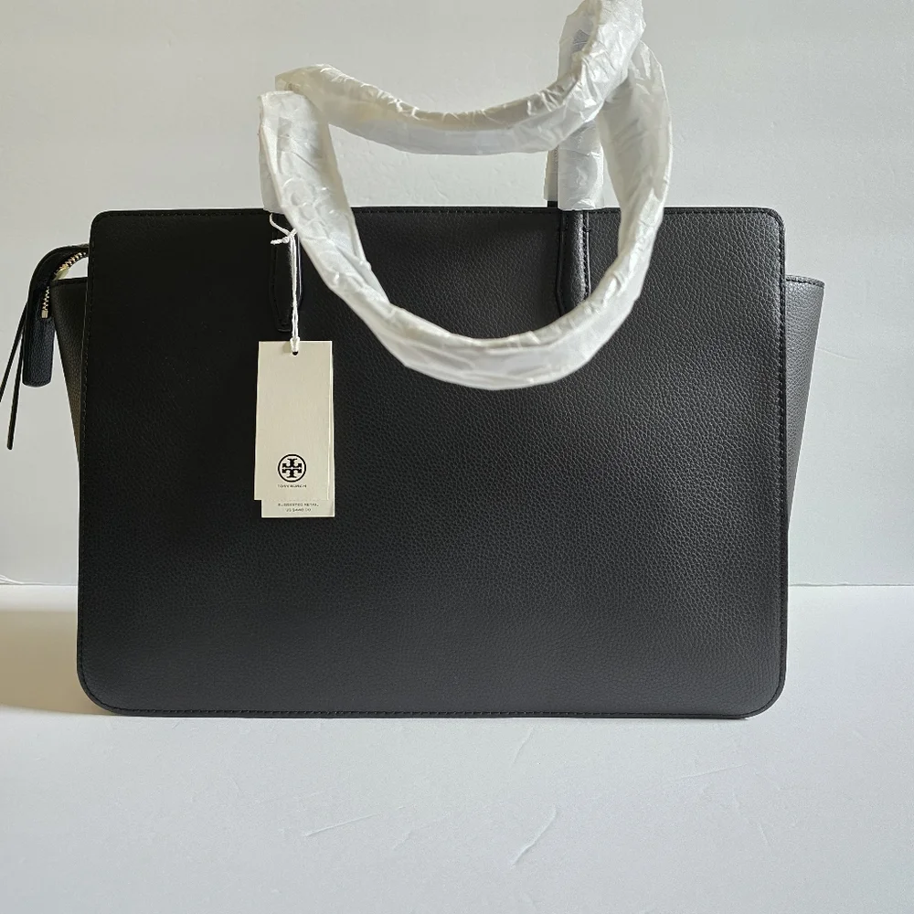 Tory Burch Leather Tote Bag Black - Picture 5 of 8